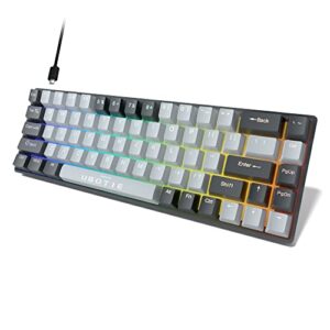 ubotie wired mechanical gaming keyboard, 60% 68keys compact fps game usb keyboards with clicky switches, multi led backlit for pc mac xbox