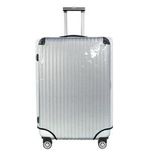 explore land clear luggage cover durable transparent suitcase protector for travel (clear pvc, m(24-26 inch luggage))