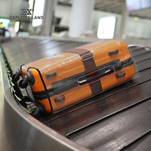 Explore Land Clear Luggage Cover Durable Transparent Suitcase Protector for Travel (Clear PVC, M(24-26 inch luggage))