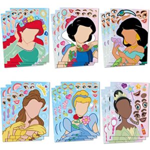 36pcs make your own princess toys stickers sheet,princesss birthday party favors for princess birthday party supplies