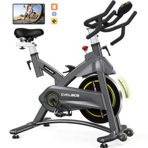 cyclace magnetic exercise bike (2023 upgrade) -350 lbs weight capacity - indoor cycling bike with comfortable seat cushion