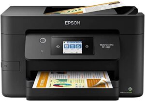 epson workforce pro wf-3820 wireless all-in-one color inkjet printer, black - print scan copy fax - 4800 x 2400 dpi, 21 ppm, 8.5 x 14, 35-sheet adf, auto 2-sided printing, wifi direct, usb, ethernet