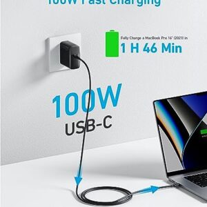 Mac Book Pro Charger, 100W USB C Charger, Anker Compact and Foldable Fast Charger for MacBook Pro, MacBook Air, Samsung Galaxy, iPad Pro, and All USB C Devices, 5 ft USB C to USB C Cable Included