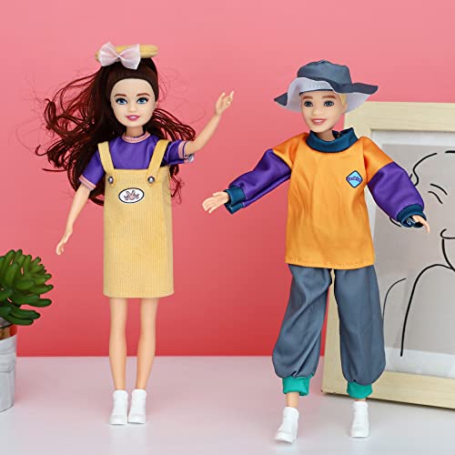 ONEST 5 Sets 12 Inch Fashion Girl Dolls Include 5 Pieces Girl Fashion Dolls, 5 Pieces Handmade Doll Clothes, 5 Pairs of Doll Shoes