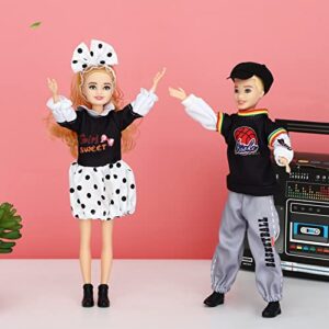 ONEST 5 Sets 12 Inch Fashion Girl Dolls Include 5 Pieces Girl Fashion Dolls, 5 Pieces Handmade Doll Clothes, 5 Pairs of Doll Shoes