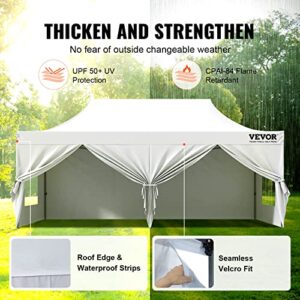 VEVOR 10x20 FT Pop up Canopy with Removable Sidewalls, Instant Canopies Portable Gazebo & Wheeled Bag, UV Resistant Waterproof, Enclosed Canopy Tent for Outdoor Events, Patio, Backyard, Party, Parking