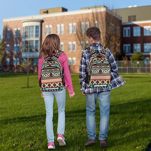 Funky Qiu Abstract Aztec Navajo Stripe Backpack for Woman Man Girls Boys Causual School Bookbag Durable Lightweight Laptop Backpack Daypack for Travel Hiking College