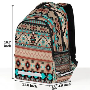 Funky Qiu Abstract Aztec Navajo Stripe Backpack for Woman Man Girls Boys Causual School Bookbag Durable Lightweight Laptop Backpack Daypack for Travel Hiking College