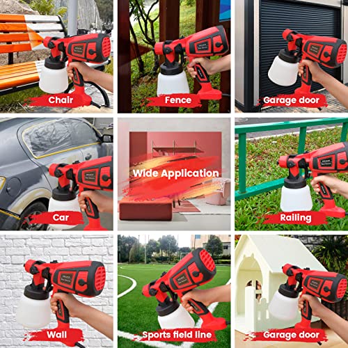 DRILBUR Paint Sprayer, 700W High Power HVLP Spray Gun, 3 Copper Nozzles & 3 Patterns,Paint Sprayers for Home Interior and Exterior,Furniture, Cabinets, Fence, Car, Bicycle, Garden Chairs etc.