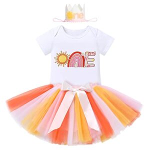 ibtom castle boho sun first trip around the sun birthday decorations you are my sunshine 1st birthday outfits for toddler infant newborn pageant flower floral dance dress gift baptism sun - one 1t