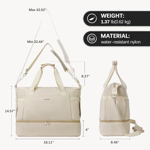 BOSTANTEN Weekender Bags for Women Travel Under Seat Carry On Bag Duffle Bag with Shoe Compartment Overnight Hospital Bags