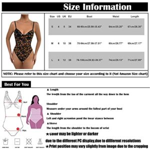 Women's Lingerie, Teddy Lingerie Naughty Sex Lengerie Spaghetti Corset Top Bodysuit Bustier Cami Lace Tops Sexy Mesh Lingerie Going Out Tank Top Women Bathing Suits One Piece Night (M, Black)