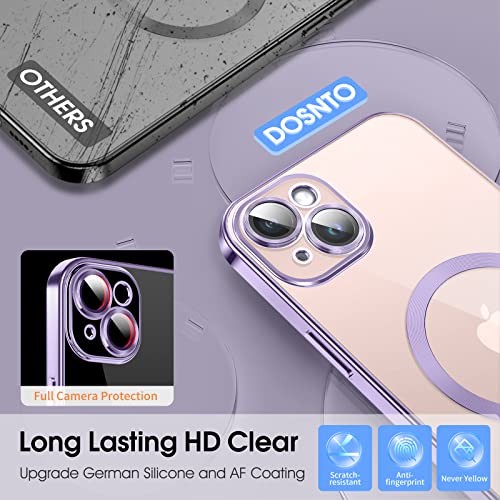 Magnetic Clear for iPhone 13 Mini Case with MagSafe [Integrated Camera Cover Glass] [Original iPhone Exterior] Silicone Cover Slim Thin [Non-Yellowing] Anti-Fingerprint Scratch Wireless Charging