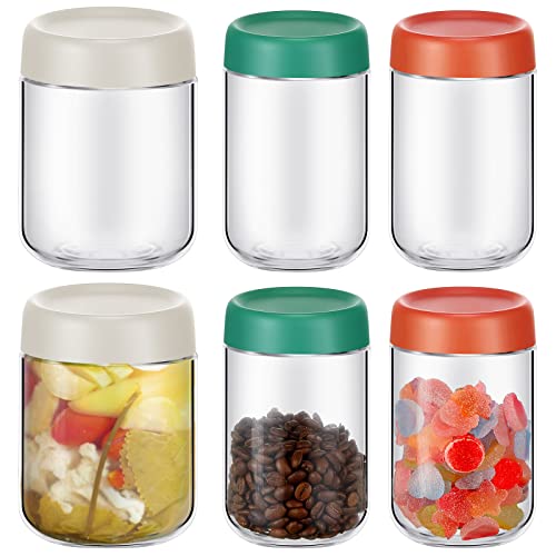 Roshtia 6 Pcs 16 oz Glass Jars with Lids Overnight Oats Container Glass Wide Mouth Mason Jars 250 ml Overnight Oats Jars Canning Jars Airtight Leak Proof Storage Containers for Snacks Dressing Sauce