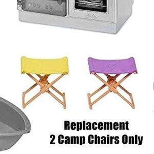 Barbie Replacement Parts 3-in-1 DreamCamper Vehicle Playset - GHL93 ~ 2 Replacement Camp Chairs