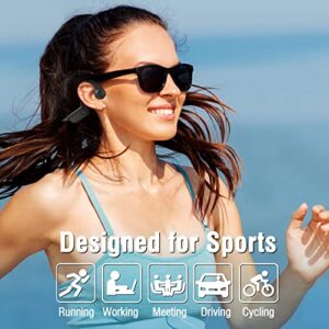 HCMOBI Bone Conduction Headphones, 2023 Upgraded Open-Ear Wireless Bluetooth Sports Headphones with Mic, 10Hr Playtime, Bluetooth 5.2 Wireless Earphones Waterproof for Running, Biking, Gym (Grey)