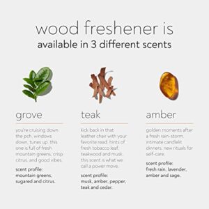 Drift Car Air Freshener - Wood Air Freshener - Car Odor Eliminator - Amber Scent Starter Kit