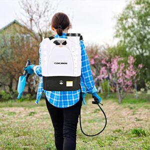 CENCANON 4 Gallon Battery Powered Backpack Sprayer Electric Garden Pump Sprayer W/Time Long-Life Battery and Spray Telescope Wand and Multiple Nozzles for Spraying Cleaning