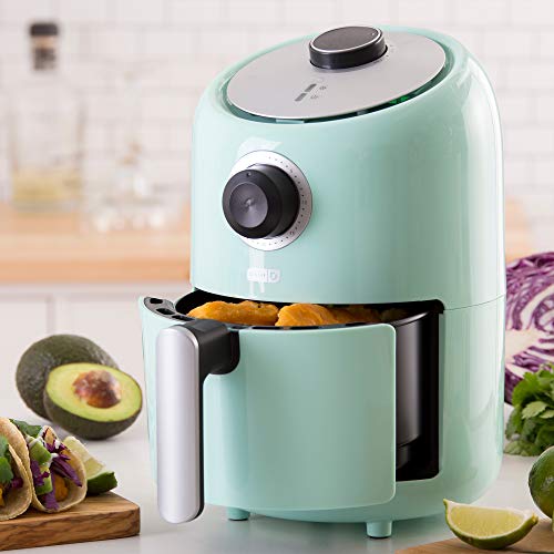 Dash Compact Air Fryer 1.2 L Electric Oven Cooker - Aqua & Mini Maker Electric Round Griddle - Aqua,4 Inch