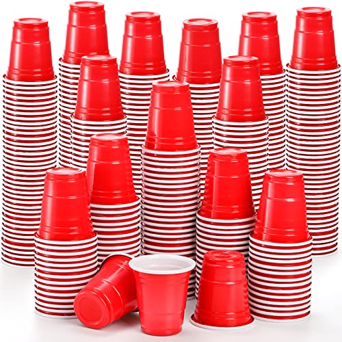 WUWEOT 700 Pack Red Plastic Shot Glasses, 2 Ounce Disposable Party Cups, Mini Tasting Cups Jello Shots Glasses for Serving Condiments, Snacks, Samples and Tastings