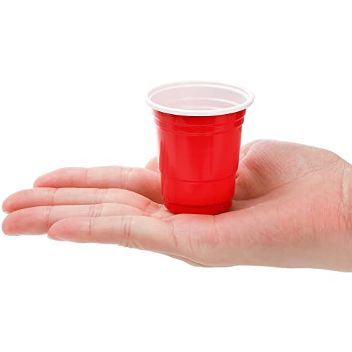 WUWEOT 700 Pack Red Plastic Shot Glasses, 2 Ounce Disposable Party Cups, Mini Tasting Cups Jello Shots Glasses for Serving Condiments, Snacks, Samples and Tastings