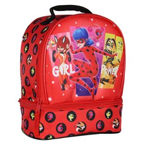 intimo miraculous: tales of ladybug & cat noir girl power dual compartment lunch box bag