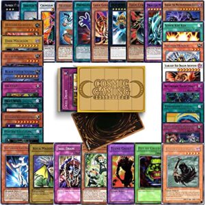 100x yugioh rare cards duelist collection | fun & powerful cards | all rares! | guaranteed authentic | includes cosmic gaming collections deck storage box