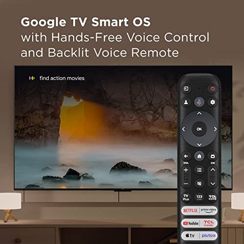 TCL 65-Inch QM8 QLED 4K Smart Mini LED TV with Google TV (65QM850G, 2023 Model) Dolby Vision, Dolby Atmos, HDR Ultra, Game Accelerator up to 240Hz, Voice Remote, Works with Alexa, Streaming Television