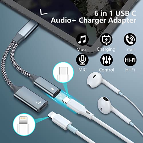 USB C to Lightning Audio Adapter, USB Type C Male to Lightning Female Headphones Converter & PD 60W Charging Dongle Compatible with iPad Pro 2021/2022, iPad Air 2020/2022, MacBook, Galaxy S23/S22/S21