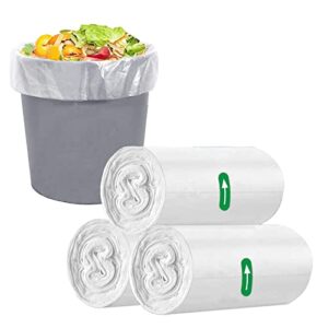 2.6 Gallon Trash Bags, 135pcs Small Garbage Bags, Clear White Trash Bin Liners for Bathroom, Office, Kitchen Small Trash Can