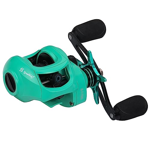 Sougayilang Baitcasting Fishing Reel with 9 + 1 Anti-Reverse Ball Bearings, 8.1:1 High-Speed Gear Ratio Casting Reel-Turquoisee-Right