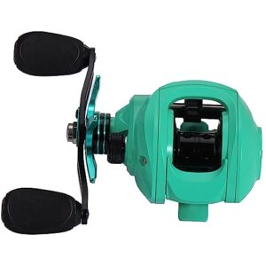 Sougayilang Baitcasting Fishing Reel with 9 + 1 Anti-Reverse Ball Bearings, 8.1:1 High-Speed Gear Ratio Casting Reel-Turquoisee-Right