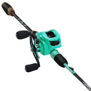 one bass fishing rod and reel combo, 2-piece spinning&baitcasting combo,medium im6 graphite blank rods, stainless steel guides- casting - 6'0"- right handed