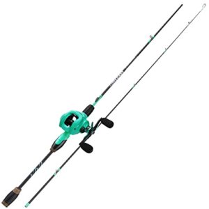 One Bass Fishing Rod and Reel Combo, 2-Piece Spinning&Baitcasting Combo,Medium IM6 Graphite Blank Rods, Stainless Steel Guides- Casting - 6'0"- Right Handed