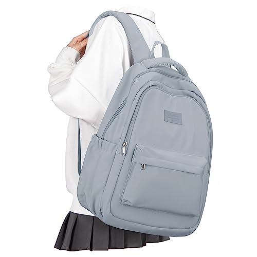 Lightweight School Backpack for Women Men, Laptop Travel Casual Daypack College Secondary School Bags Bookbag for Teenage Girls Boys, Blue