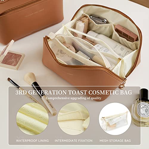 Dr.Cheese Makeup Bag Large Capacity,Waterproof Travel Cosmetic Bag for Women,Portable Travel Makeup Bag,Large Toiletry Bag for Women,Skincare Bag,Makeup Storage Bag,Makeup Brush Bag