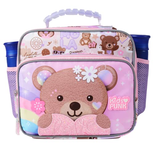 Lunch Box Kids Lunch Box for Boys and Girls Kids Cute Bear Lunch Bag With Water Bottle Holder Girls Lunch Box Insulated Lunch Bag Bento Lunch Box For Kids