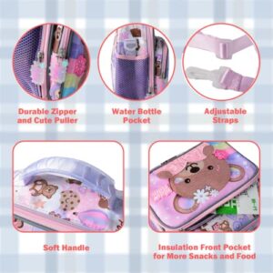 Lunch Box Kids Lunch Box for Boys and Girls Kids Cute Bear Lunch Bag With Water Bottle Holder Girls Lunch Box Insulated Lunch Bag Bento Lunch Box For Kids