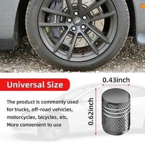 Ziciner 8 PCS Tire Valve Stem Cap Cover, Dustproof Valve Cover with Rubber Ring, Corrosion Resistant Leak-Proof Aluminum Alloy Wheel Valve Covers for Car, Truck, Motorcycle, Bike (Pure Grey)