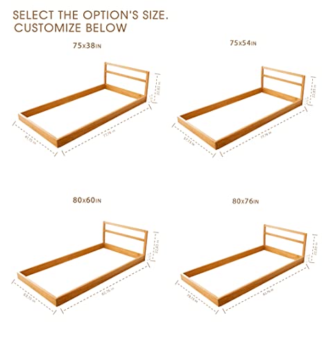 BUSYWOOD Loft Floor Bed for Kids - Comfortable Teen Bed - Wood Loft Bed Frame for Kids - Cozy Junior Floor Bed - Girls Bed - Boys Bed - Toddler Floor Bed (Model 9, Floor)