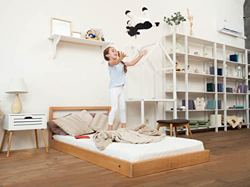 BUSYWOOD Loft Floor Bed for Kids - Comfortable Teen Bed - Wood Loft Bed Frame for Kids - Cozy Junior Floor Bed - Girls Bed - Boys Bed - Toddler Floor Bed (Model 9, Floor)