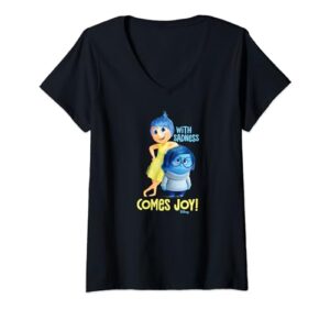 womens inside out - with sadness comes joy! v-neck t-shirt