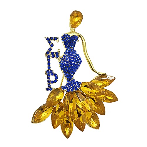 Greek letter sorority SIGMA GAMMA RHO society Shiny Rhinestone Girl Metal Brooch