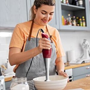 Trenda Immersion Hand Blenders Cordless Handheld and Electric Mixer Stick, Red