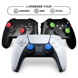 KontrolFreek No-Slip Thumb Grips | Universal Edition for Nintendo Switch Pro, Playstation 4 (PS4), Playstation 5 (PS5), Xbox One & Xbox Series X Controller | 8-Pack | Blue/Green/Red/Black