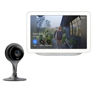 google nest cam indoor wifi security camera and 7 inch display touchscreen bundle
