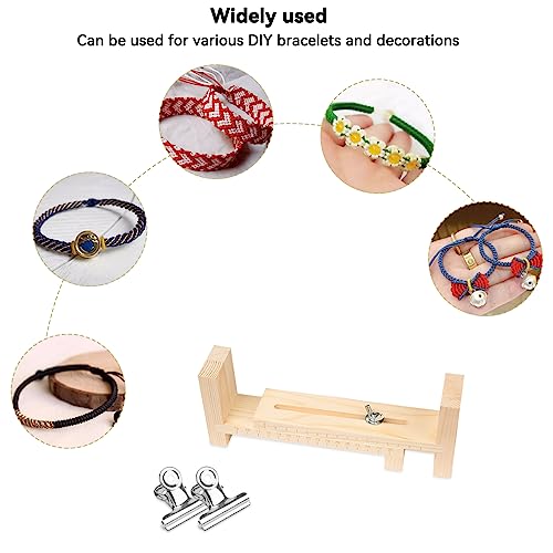 Cyrank Wood Bracelet Jig, Adjustable U Shape Jig Bracelet Maker Bracelet Braiding Tool with 2 Clips Paracord Bracelet Making Jig DIY Hand Knitting Braiding Tool