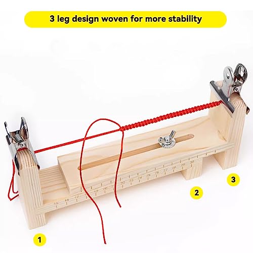 Cyrank Wood Bracelet Jig, Adjustable U Shape Jig Bracelet Maker Bracelet Braiding Tool with 2 Clips Paracord Bracelet Making Jig DIY Hand Knitting Braiding Tool