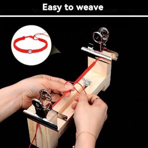 Cyrank Wood Bracelet Jig, Adjustable U Shape Jig Bracelet Maker Bracelet Braiding Tool with 2 Clips Paracord Bracelet Making Jig DIY Hand Knitting Braiding Tool