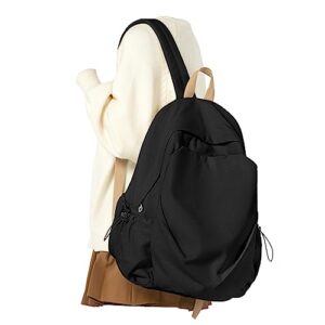 weradar black school backpacks for women men,lightweight casual daypack travel backpacks,aesthetic middle school bag,bookbag for teen girls boys,carry on backpack